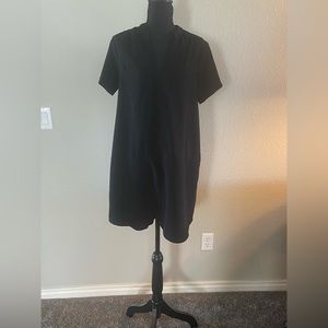 Lush Short Sleeve Simple Dress, Black, Size M